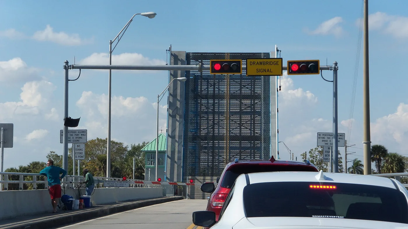 St. Lucie River Bridge during a drawbridge opening